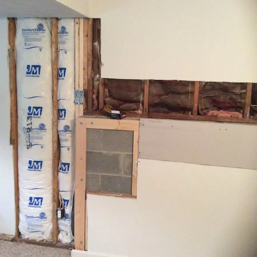 Wall insulation replacement during Basement Flood Cleanup in Abilene